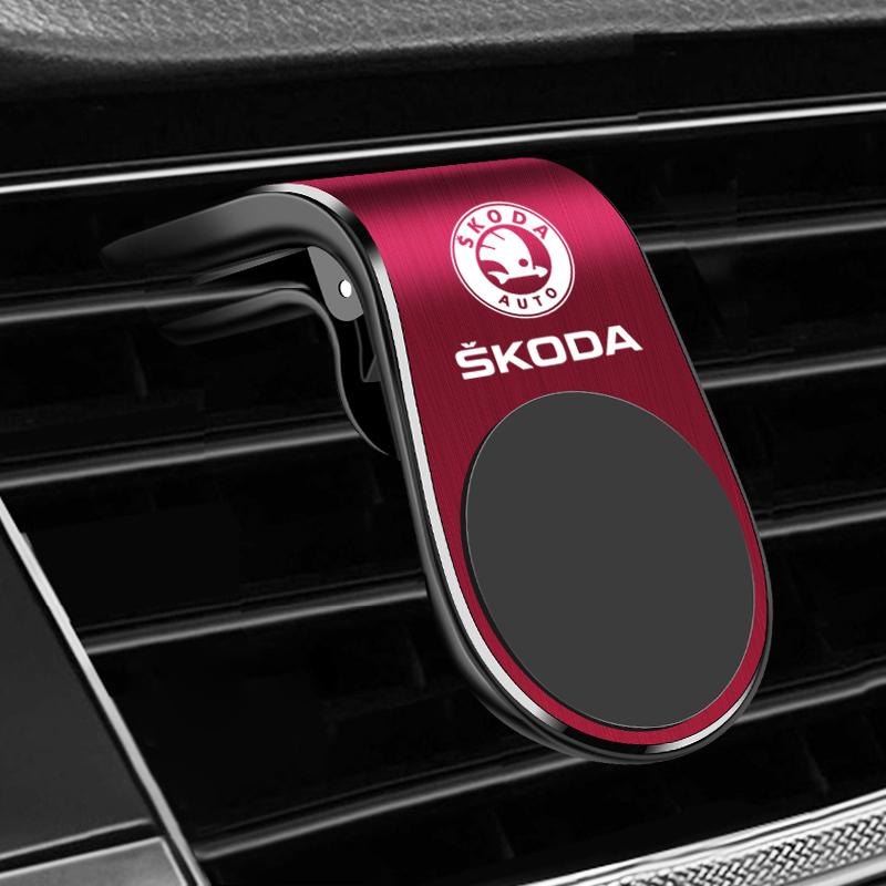 ZPMG6 Metal Magnetic Car Mobile Phone Holder For Skoda Octavia Fabia Superb Yeti Enyaq Rapid Kamiq Karoq Auto Styling  Accessories