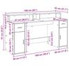 LED Desk Concrete Grey 160 x 55 x 91 cm Particleboard