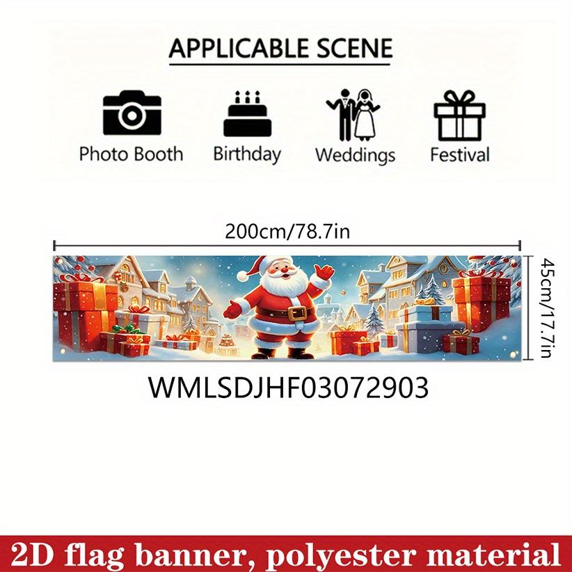 Christmas Santa Claus Yard Banner 78.7in, Outdoor Garden Fence Holiday Party Decor
