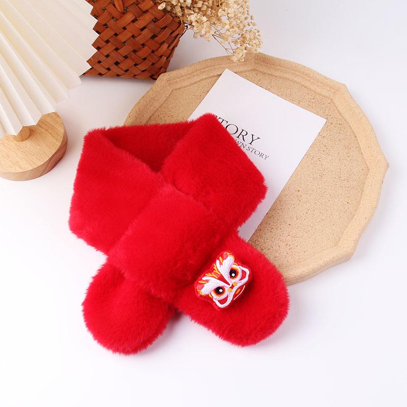 Festive Child's Snood: Red Faux Rabbit Fur for Autumn & Winter