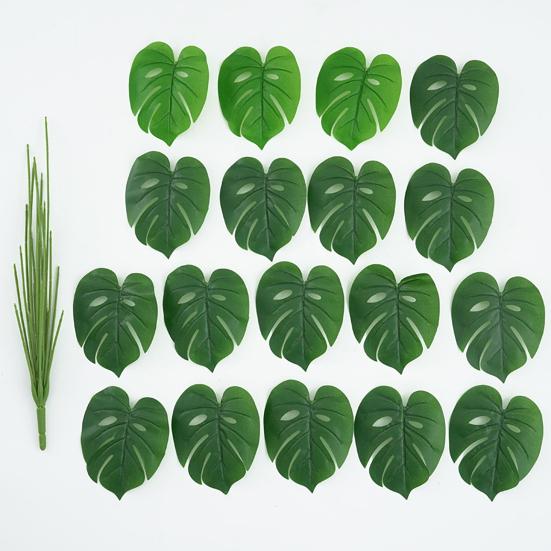 Искусственные растения Monstera Deliciosa, 18 головок, реалистичный домашний офисный стол, центральная часть, искусственные листья, искусственная зелень, украшение для дома и улицы