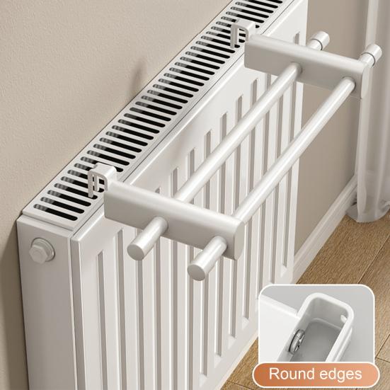 Clothes Drying Rack for Radiators 0.3-2m Carbon Steel Dual Poles Easy No-Drilling