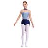 Kids Girls Lyrical Dance Performance Costume Sleeveless Rhinestone Ballet Gymnastic Leotard Figure Skating Competition Dancewear