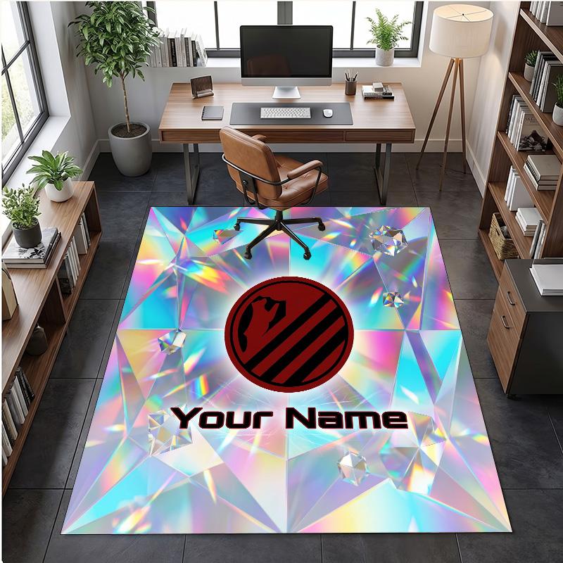 Crystal Velvet Rug Atletico Madrid Print Custom Name Text Floor Mat Home Decor
