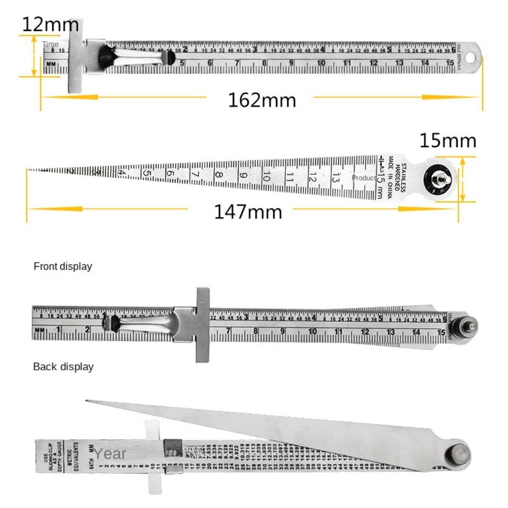 Feeler Gauge High Precision Taper Welding Gauge Measuring Tool Gap Gauge Depth Ruler Tapered Ruler