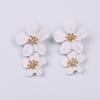 1 Pair Colorful Flower Stud Earrings Matte Bright Color Elegant Nonallergic Sweet Flower