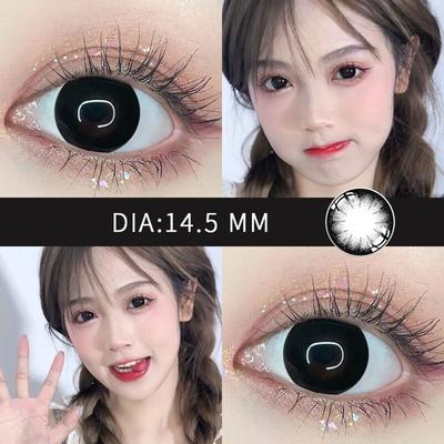 2 шт./пара контактных линз, косметические контактные линзы с большими черными глазами, удобные красивые однолетние цветные контактные линзы для глаз