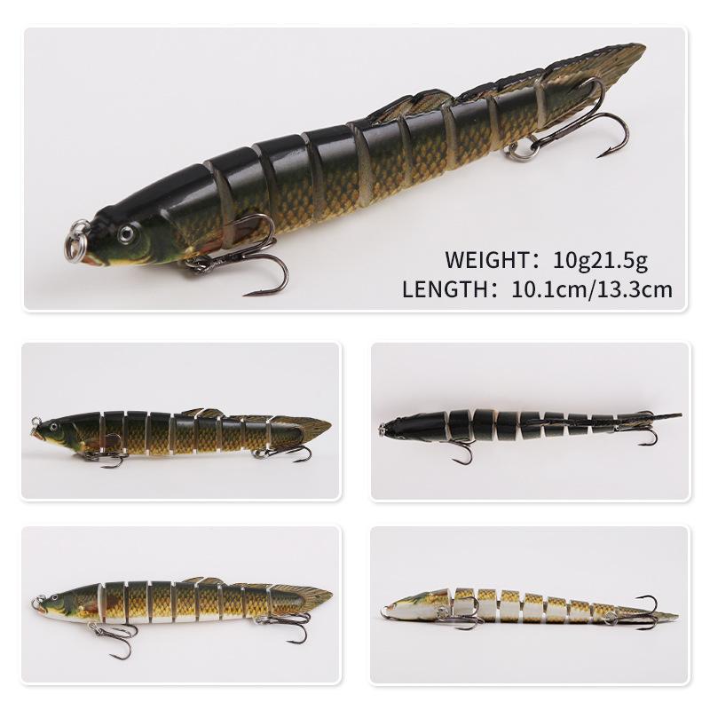 6PCS Nine Section Simulated Loach Fake Bait Sea Fishing Bait