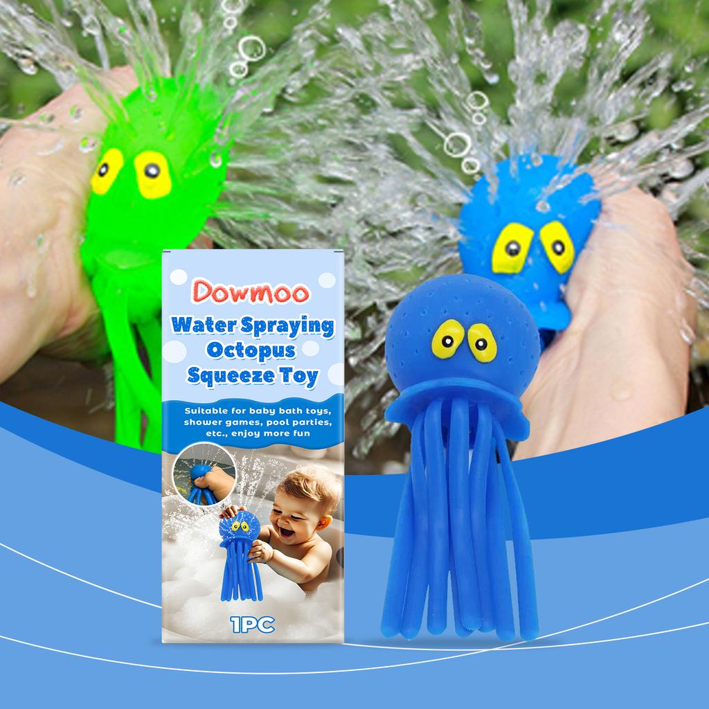 Dowmoo Water-Spraying Octopus Squeeze Toy Children's outdoor water fun games and bathing water guns