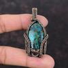 Chrysocolla Pendant Copper Wire Wrapped Pendant Handmade Designer Jewelry Real Gemstone Pendant Gift For Her Chrysocolla Copper Wire Jewelry