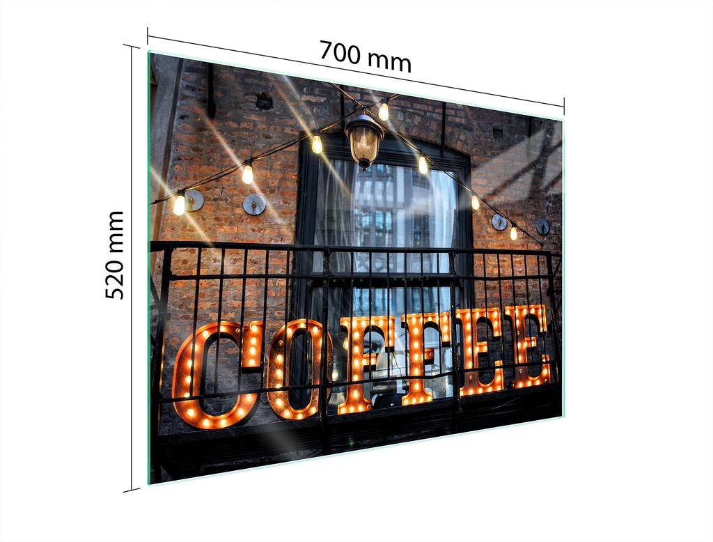 Glass stovetop protector 70x52 Coffee