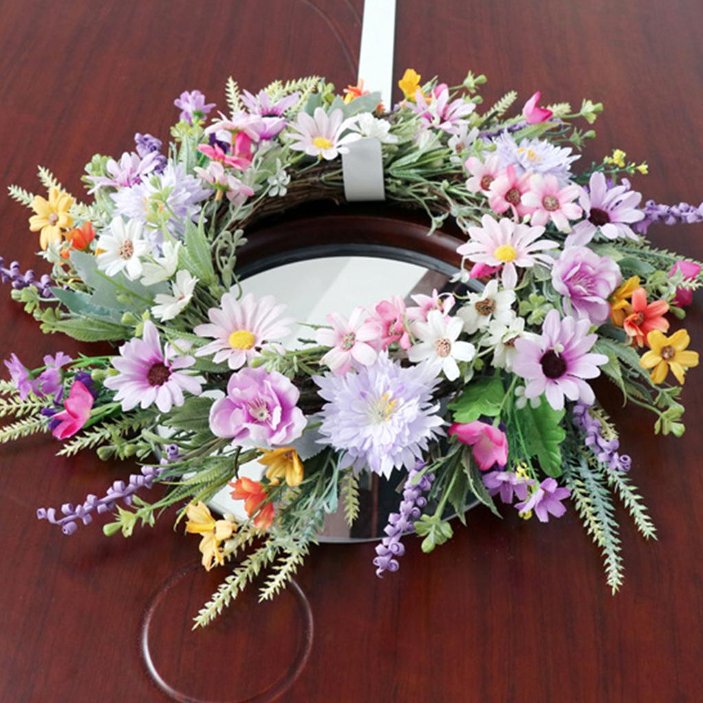 Artificial Flower Wreath Spring Wreath Decoration for Front Door Farmhouses Garden for Wedding Party Decoration