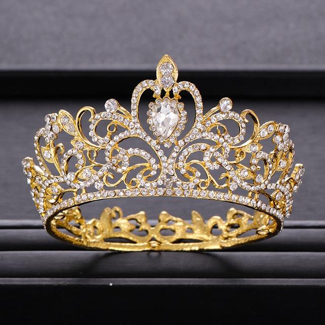 Модная свадебная корона, аксессуары для волос, серебряный цвет, стразы, хрустальная корона, круглая корона принцессы, свадебная корона