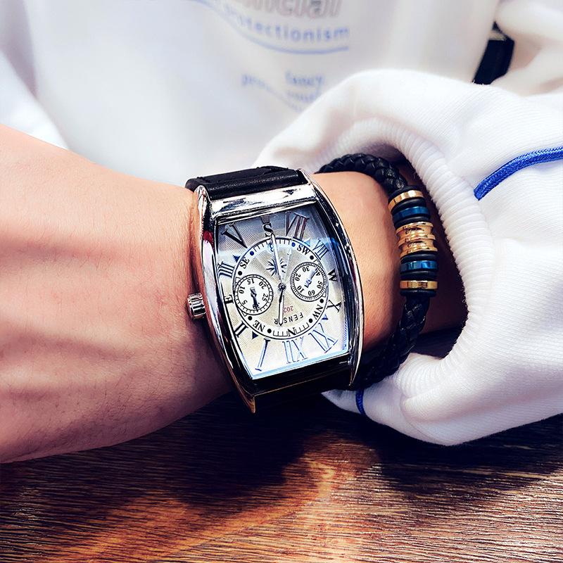 UTHAI CQ326 Мужские часы в форме винной бочки, календарь, водонепроницаемые парные кварцевые часы, лучший выбор для подарка