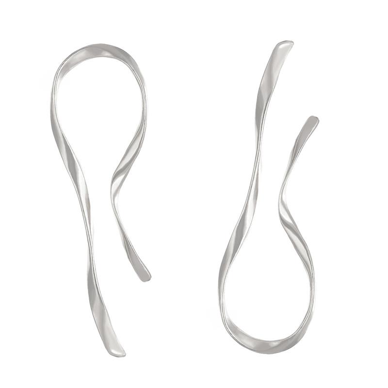 Exaggerated Irregular Lines Big Dangle Earrings for Women Minimalist Asymmetric Twisted Personalized Accessories Jewelry