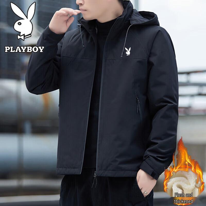 PLAYBOY Мужская повседневная куртка с капюшоном