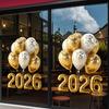 1/2 листа Наклейка на окно к Новому 2026 году Съемная Водонепроницаемая Статическая Наклейка на стекло С Новым годом Праздничное Фестивальное Украшение Декаль