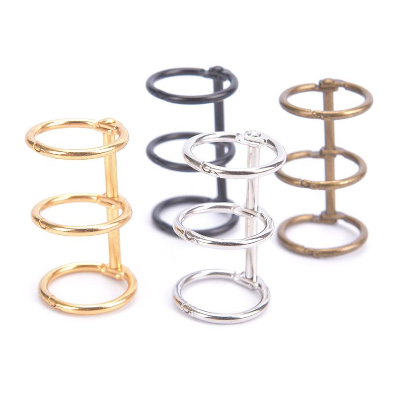 2Pcs Metal Loose Leaf Book Binder 3 Rings For Notebook Album Scrapbook Clips