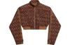 Укороченная спортивная куртка Ivy Park с монограммой, цвет Wild Brown/Night Red HB8423