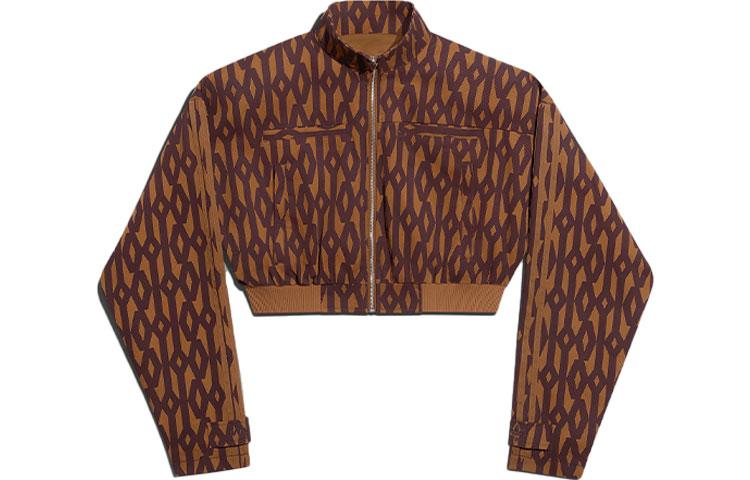 adidas Укороченная спортивная куртка Ivy Park с монограммой, цвет Wild Brown/Night Red HB8423