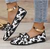 Fashion Women's Shoes Loafers Leopard Ballet Flats Pointed Toe Barefoot Slip-on Low Heel Luxury Stripe Print Woman Shoe Butterfly Size43
