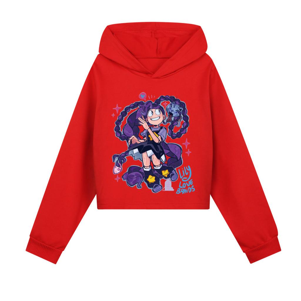 5625 Kids Girls Lily Lovebraids Printed Short Regular Fit Long Sleeves Hoodies