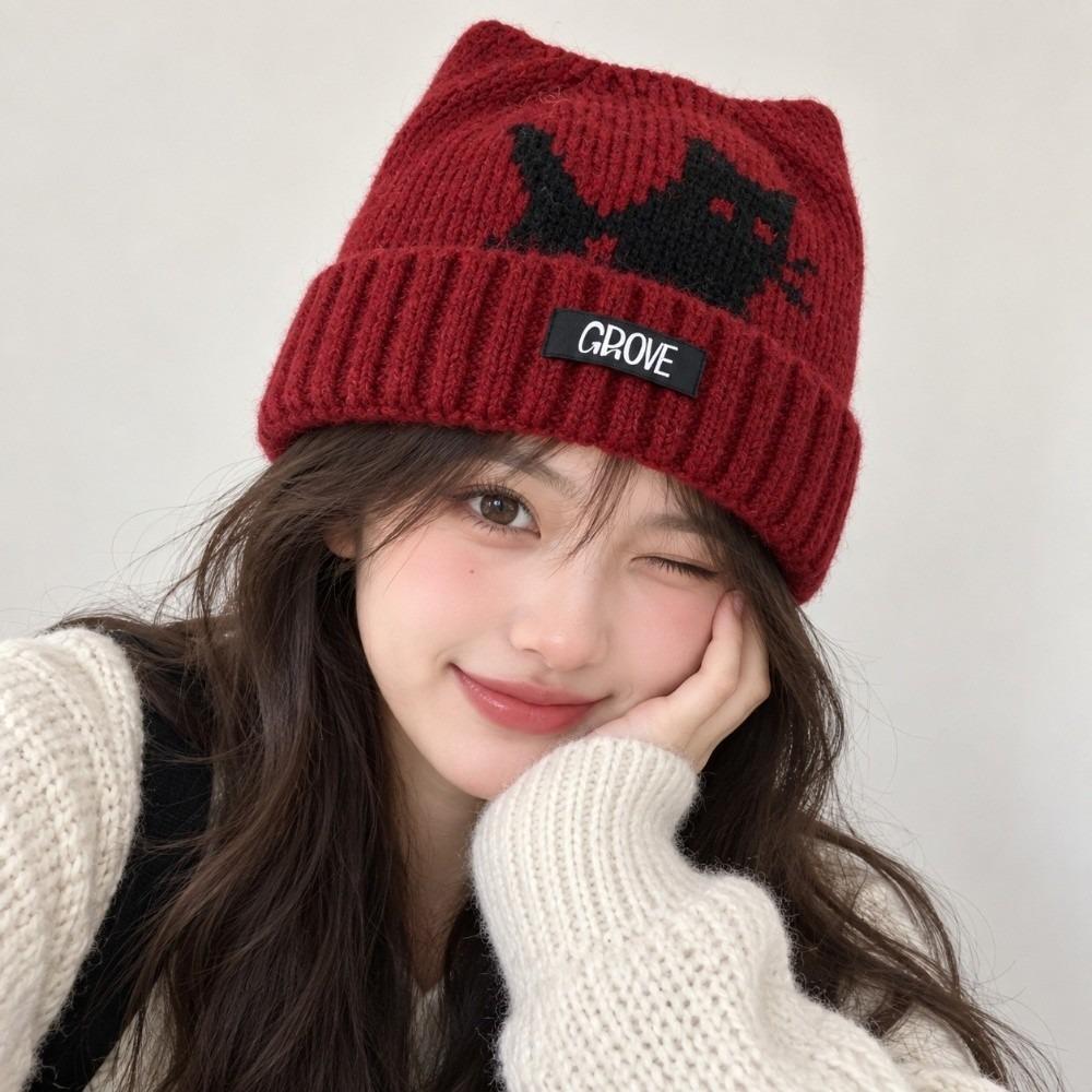 Cat Ear Cat Ear Beanie Elastic Knit Cat Ear Hat New Winter Beanie Casual Outings