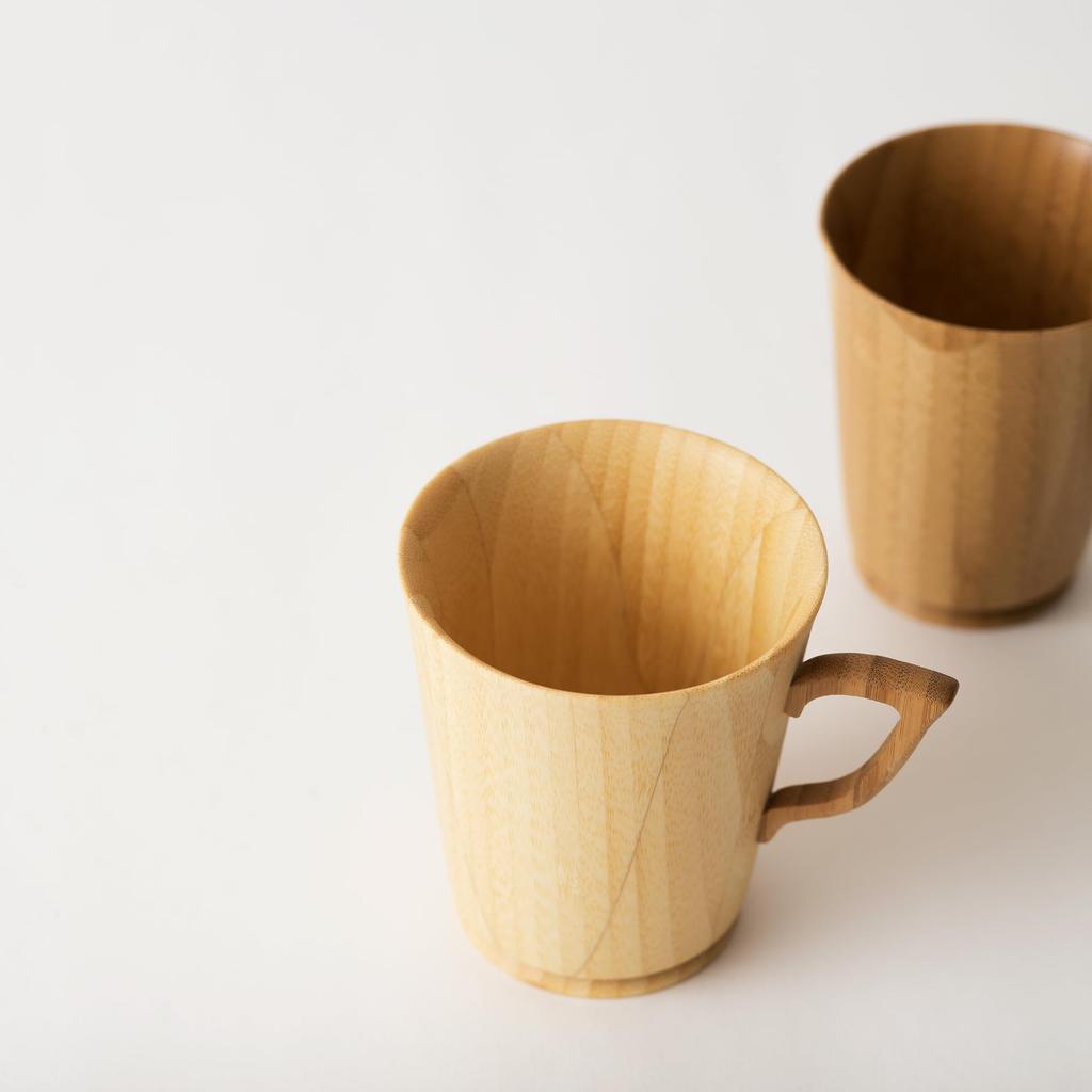 RIVERET Dishwasher Mug, Large, 310ml, Bamboo, Safe, White, RV-201LW