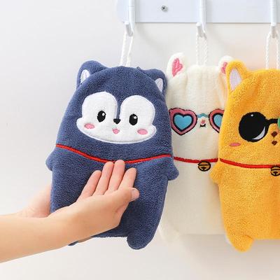 Полотенце для рук с милыми животными, мягкое детское купальное полотенце, подвесное кухонное полотенце для ванной комнаты, утолщенные впитывающие полотенца