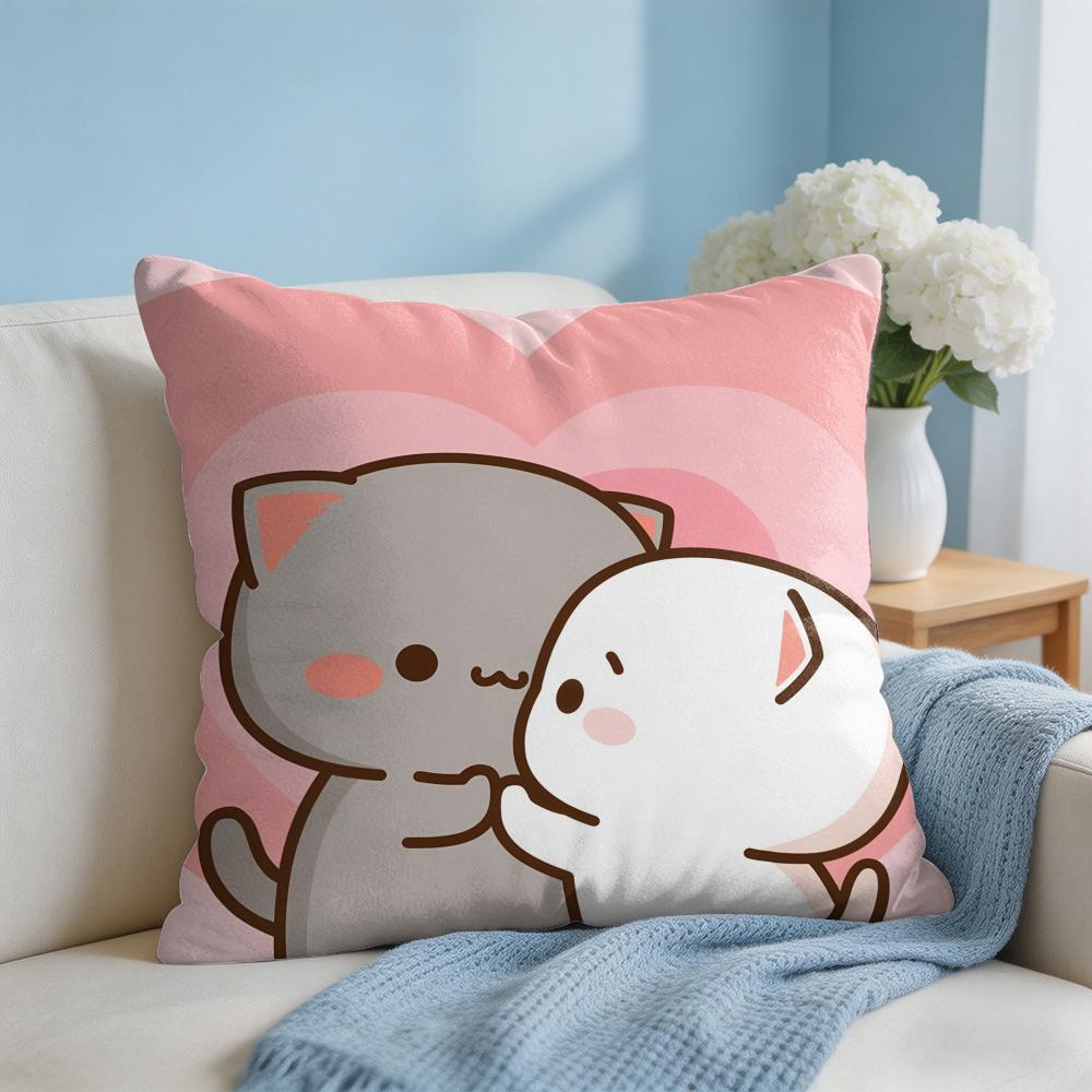 Sweet Cute PPeach Gomas Cushion Cover Square Pillow Bedroom Sofa Leisure Comfort Living Room Home Decoration X