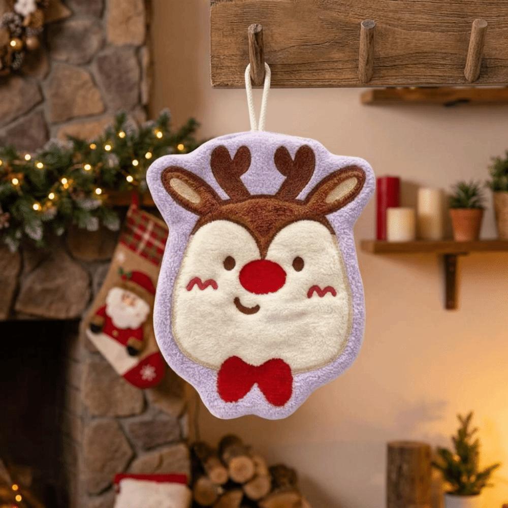 Coral Fleece Children's Small Towels Absorbent Christmas Tree Towel Cleaning Cloth Christmas Gift