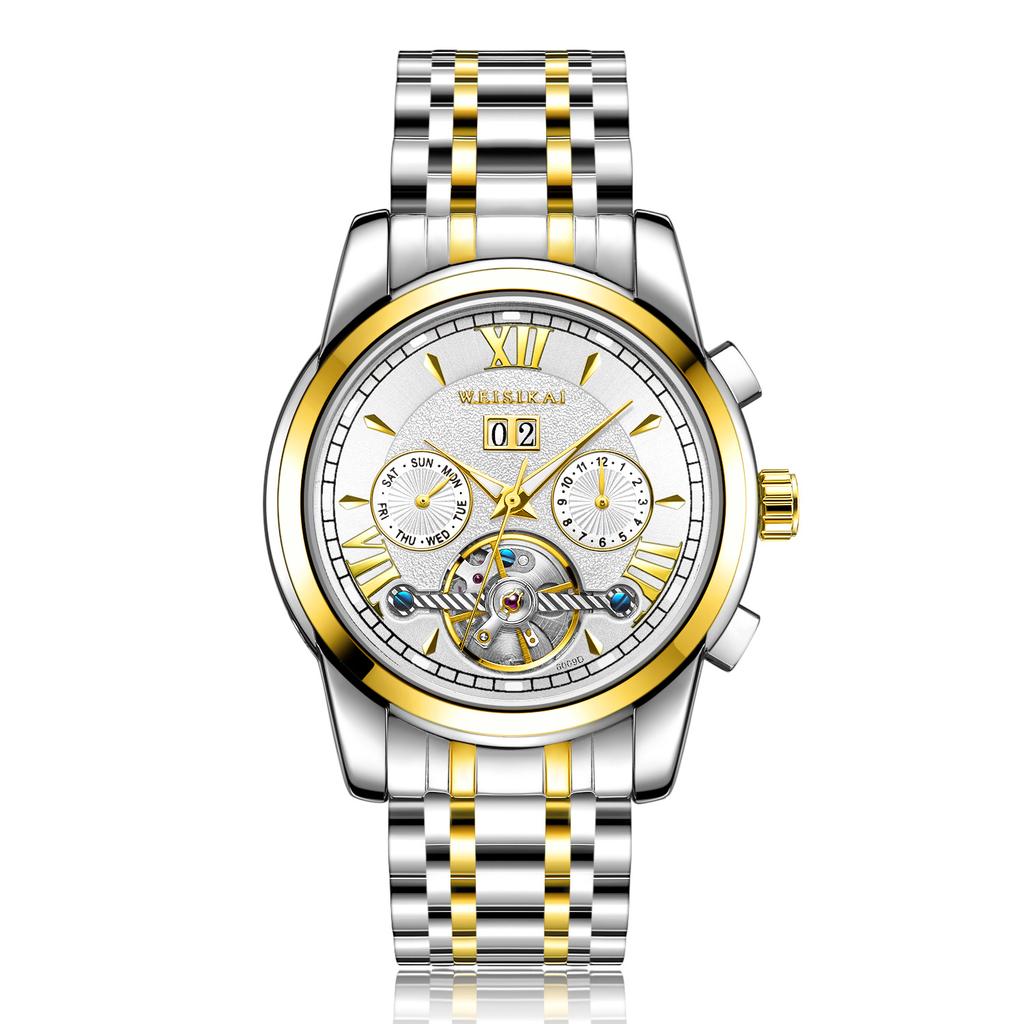 Новые роскошные мужские часы высшего бренда с коробкой, простые деловые водонепроницаемые часы, мужские механические часы