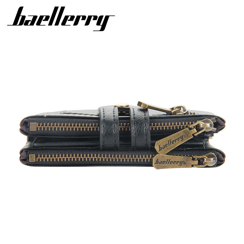 Винтажный дизайн, двойная молния, мужские короткие кошельки, кожаный кошелек для монет, GZW