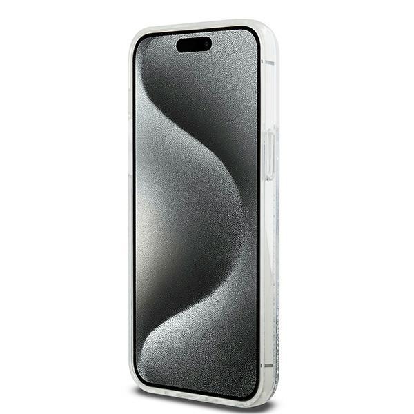 DKNY DKHCP15LLBNAET iPhone 15 Pro6.1" white/white hardcase Liquid Glitter Big Logo