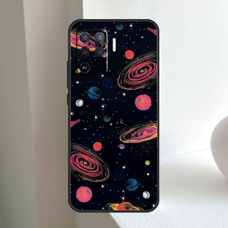 Outer Space Planet Stars Moon For OPPO A74 A54 A94 A17 A57 A15 A16 A76 A96 A18 A38 A58 A78 A98 A40 A60 A80 A5 A6 Pro Case