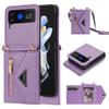 Crossbody Wallet Phone Case for Samsung Galaxy Z Flip 6 5 4 3 Flip6 Flip5 Flip4 Flip3 5G Strap Leather Cover Card Slot Holder