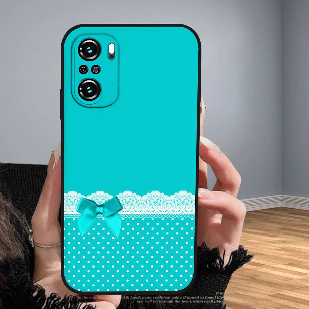 Голубой чехол для телефона Tiffany's для Xiaomi 11 12 Redmi Note 11 5G 8T 9A 9 10T Note 8 9 12S Ультратонкий, Ударопрочный, Черный