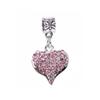 Fashion Pink Hope Charm Beads Suitable For Bracelets And Necklaces Romantic Heart Shape Women Jewelry