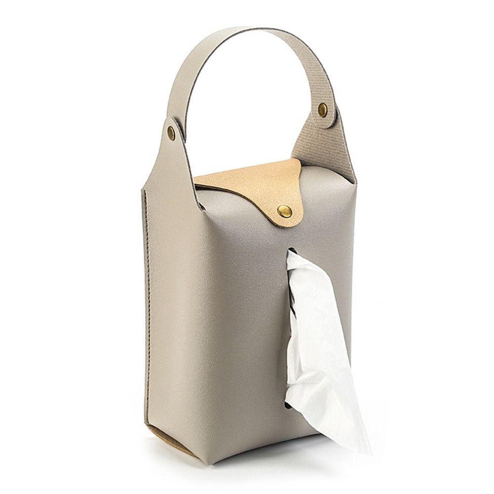 Leather Pu Hanging Paper Holder Toilet Tissue Storage Bag Car Tissue Box Hanging Tissue Cover Bag