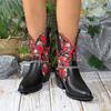 Осенние новые массивные ботильоны женские модные заостренные печатные металлические цепные рукава удобные одинарные ботинки