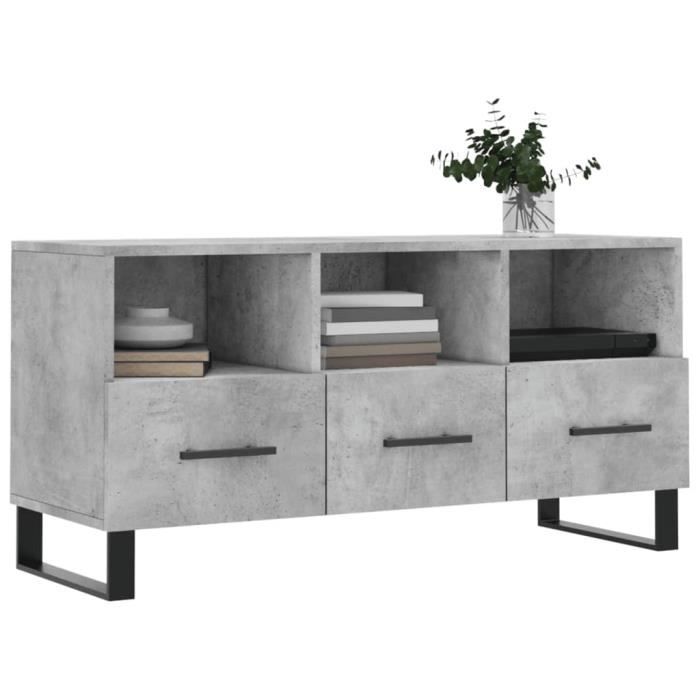 VidaXL TV Cabinet Concrete Grey 102x36x50 Cm Engineered Wood 829064