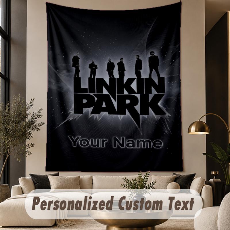 Custom Text Tapestry Linkin Park Print Wall Tapestry Indoor Living Room Wall Decor