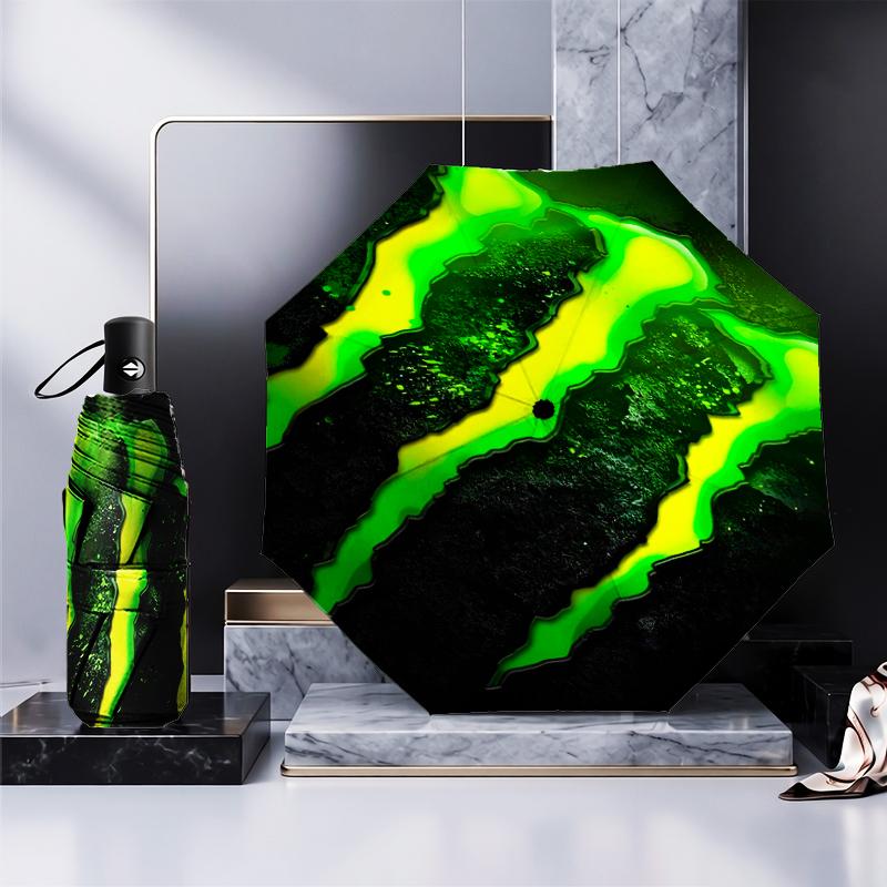Зонт-трость Monster Drink Складной зонт, автоматический зонт 8 спиц для путешествий, кемпинга Подарок на Хэллоуин Рождество