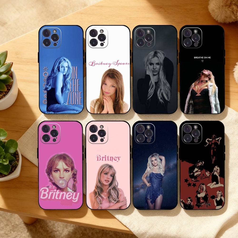 Милый Чехол Для Телефона B-Britney Lucky S-Spears Для iPhone17,16,15,14,13,12Plus,Pro Max,XS,5G Мягкий Силиконовый Черный Чехол