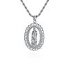 Hip Hop HIPHOP Jewelry Titanium Steel Gold Plated Diamond Virgin Mary Necklace Personalized Fashion Pendant