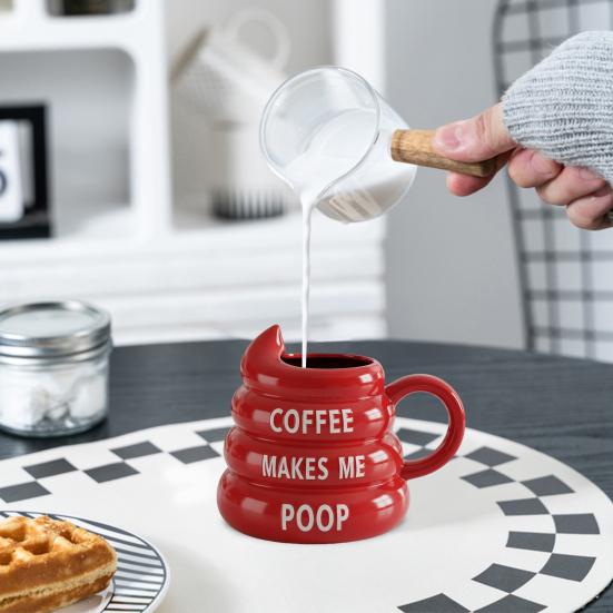 Poop-Shaped Coffee Mug for Coffee Lovers 350ml Hilarious Bathroom Cup Resin Quirky Morning Cup Funny Gag Gifts for Friends