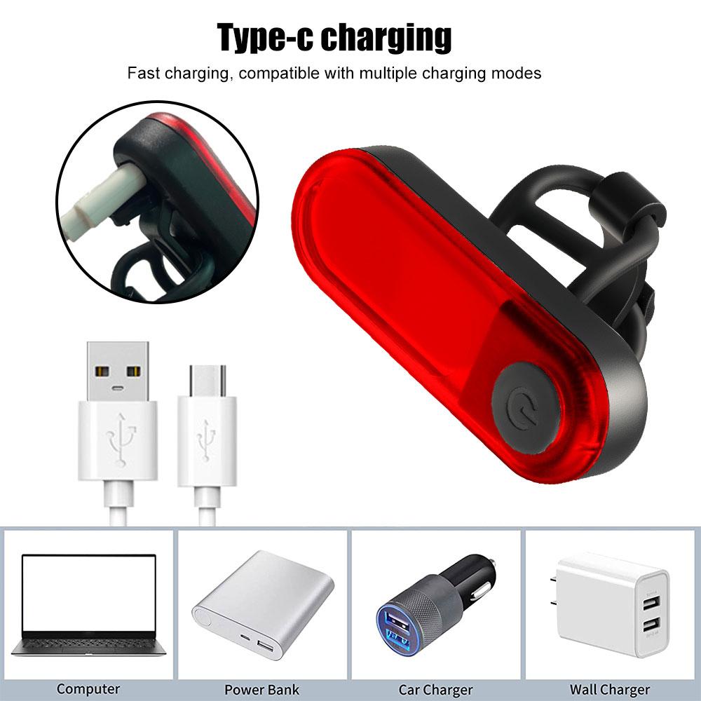 Красный/белый велосипедный задний фонарь Перезаряжаемый велосипедный задний фонарь Передний велосипедный фонарь Предупреждающий задний фонарь Фонарь для горного велосипеда Задний фонарь