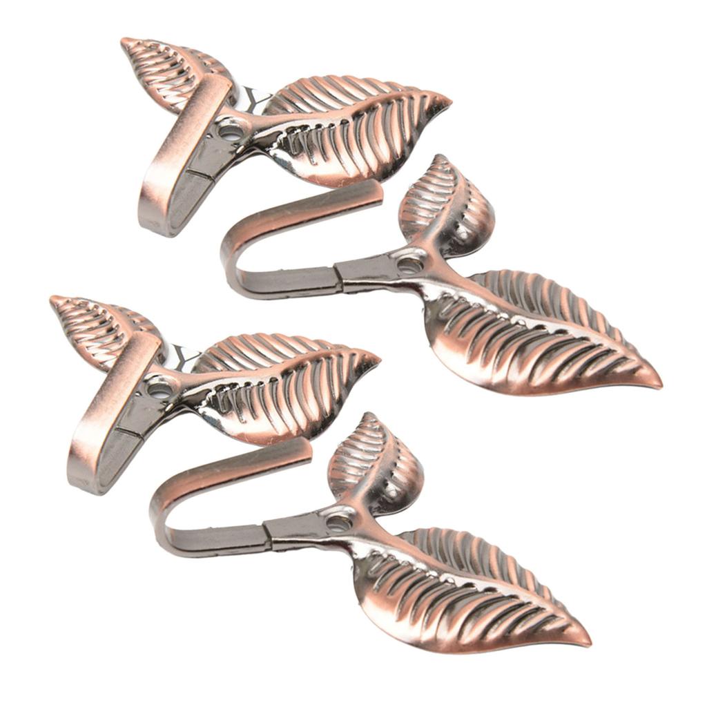 4 шт. крючки для подхватов для штор, винтажные крючки для подхватов для штор в форме листьев, настенные крючки для подхватов для штор, вешалка для полотенец