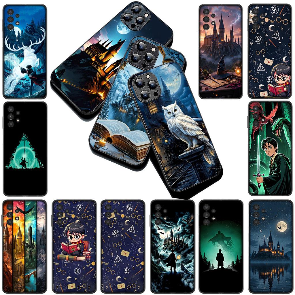 Castle Harries Wand Potters Owl Phone Cover Case for Samsung Galaxy S22 S21 S20 FE Ultra Plus A07 A17 A15 A16 A25 A57 A37 Casing
