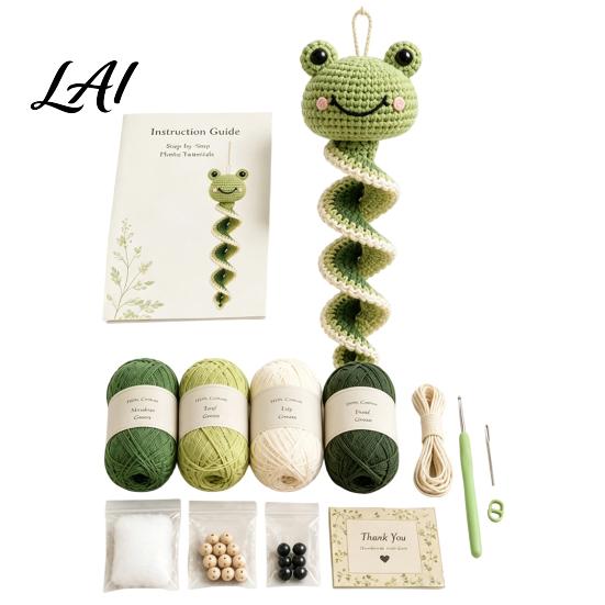 DIY Butterfly Bee Ladybug Project Crochet Garden Animal Spiral Hanging Kit Beginner Friendly Swing Creative Hobby Gift for Crafters Hummingbird